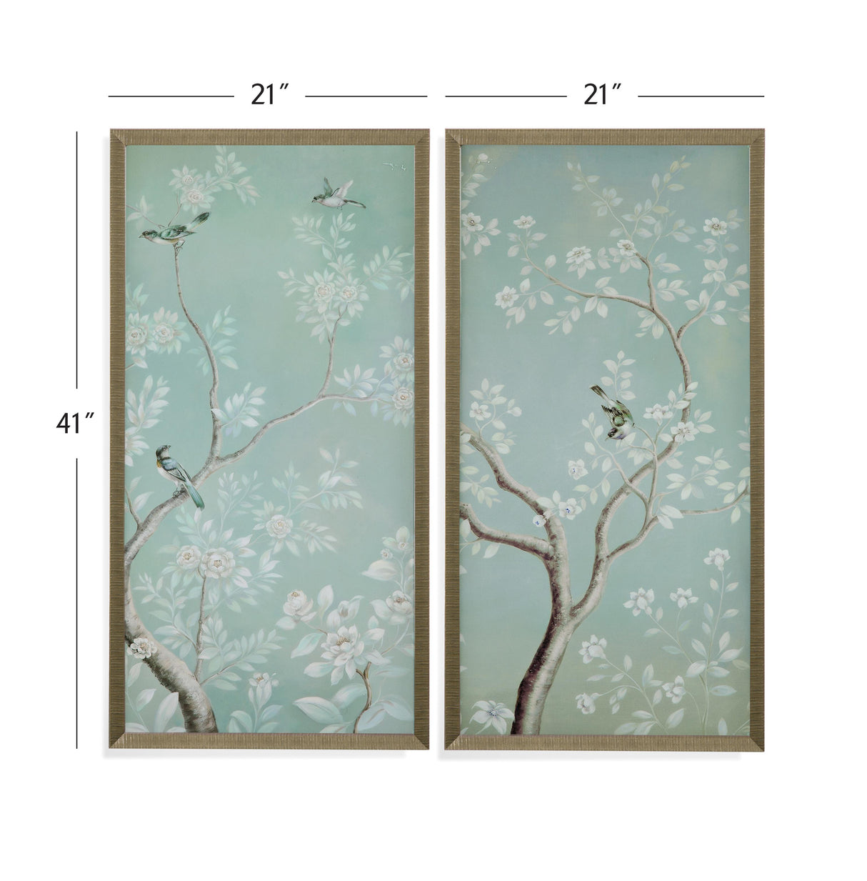 Bassett Green Birds & Flowers Framed Print Set of 2