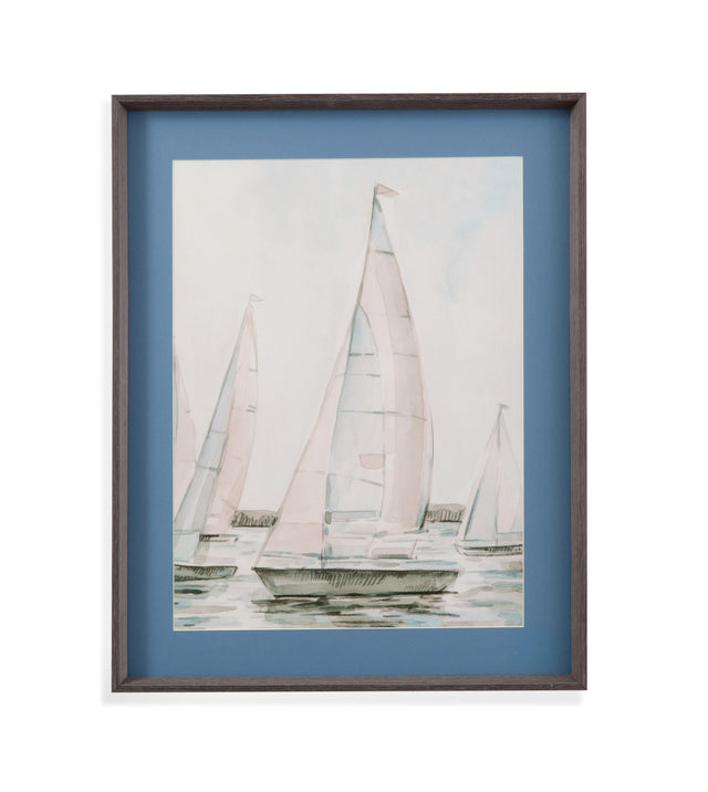 Bassett Blue Sail Scribble I Framed Print