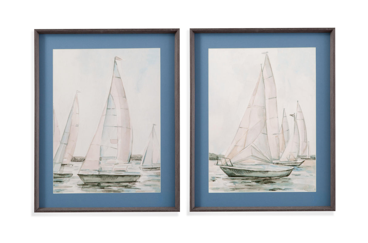 Bassett Blue Sail Scribble I Framed Print