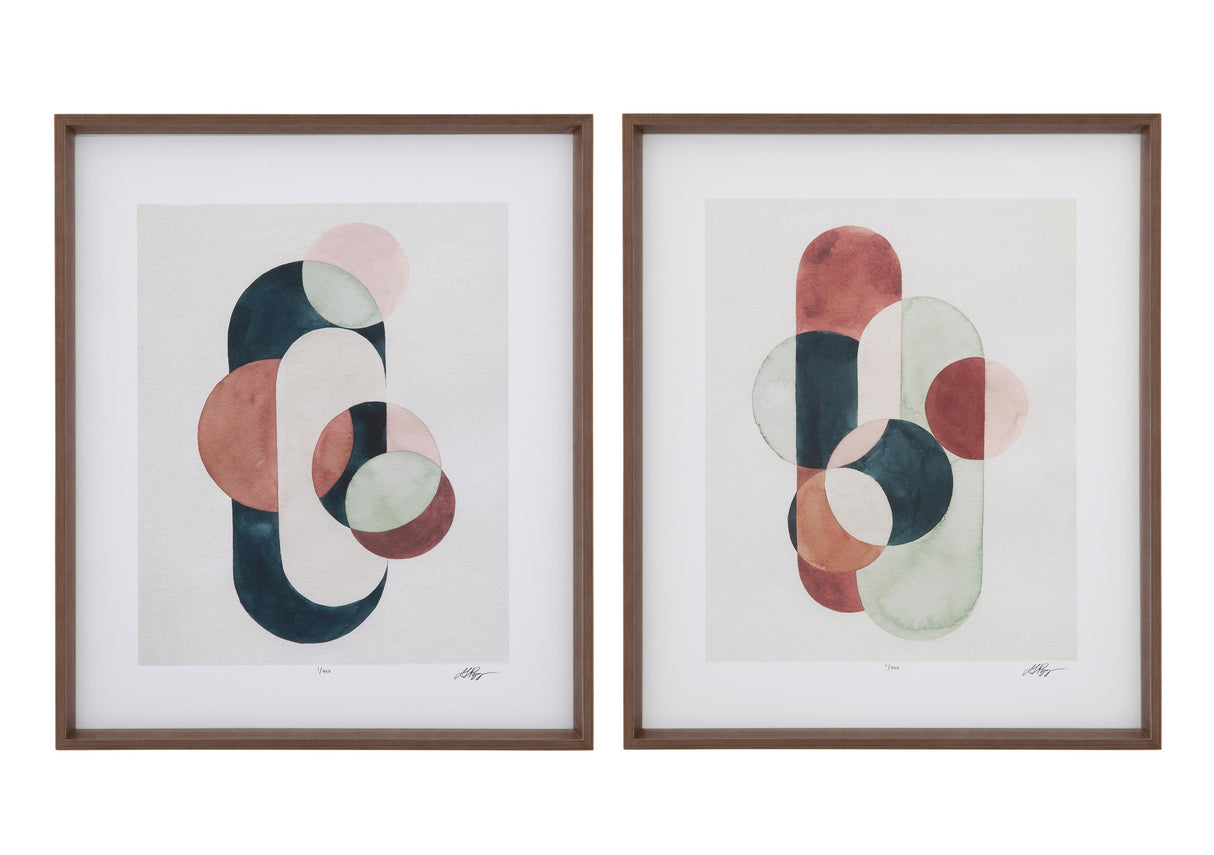 Bassett Black Loops & Bounds Framed Print Set of 2