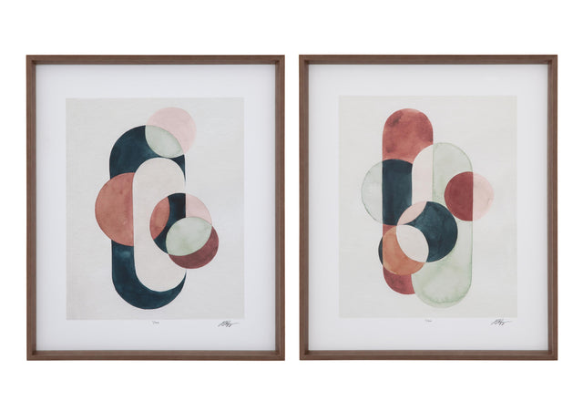 Bassett Black Loops & Bounds Framed Print Set of 2