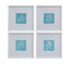 Bassett White White Coral on Blue Framed Print Set of 4