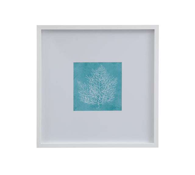 Bassett White White Coral on Blue I Framed Print