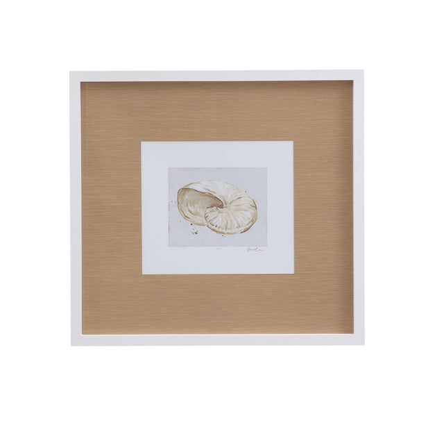 Bassett White Neutral Shell Fresco I Framed Print