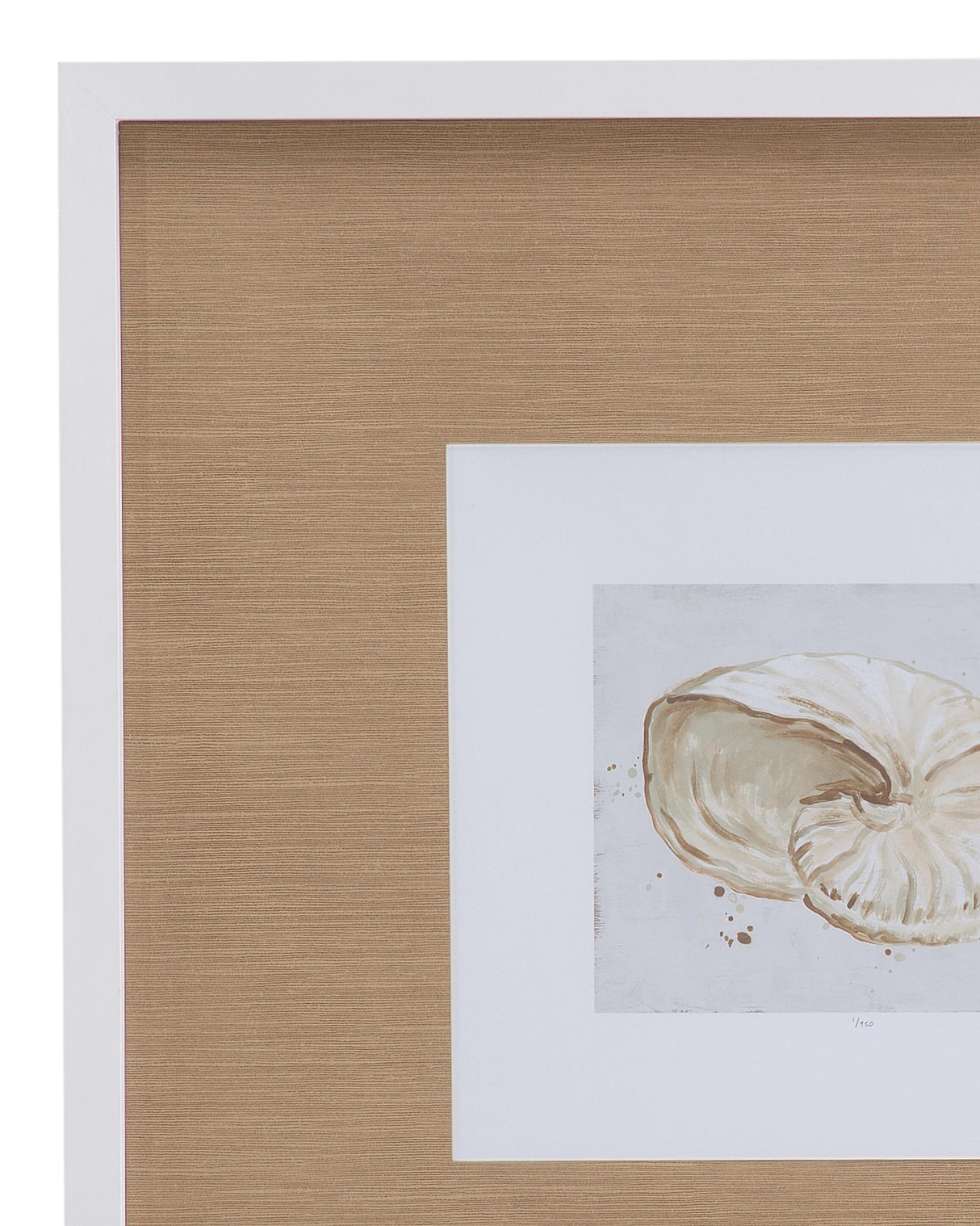 Bassett White Neutral Shell Fresco I Framed Print