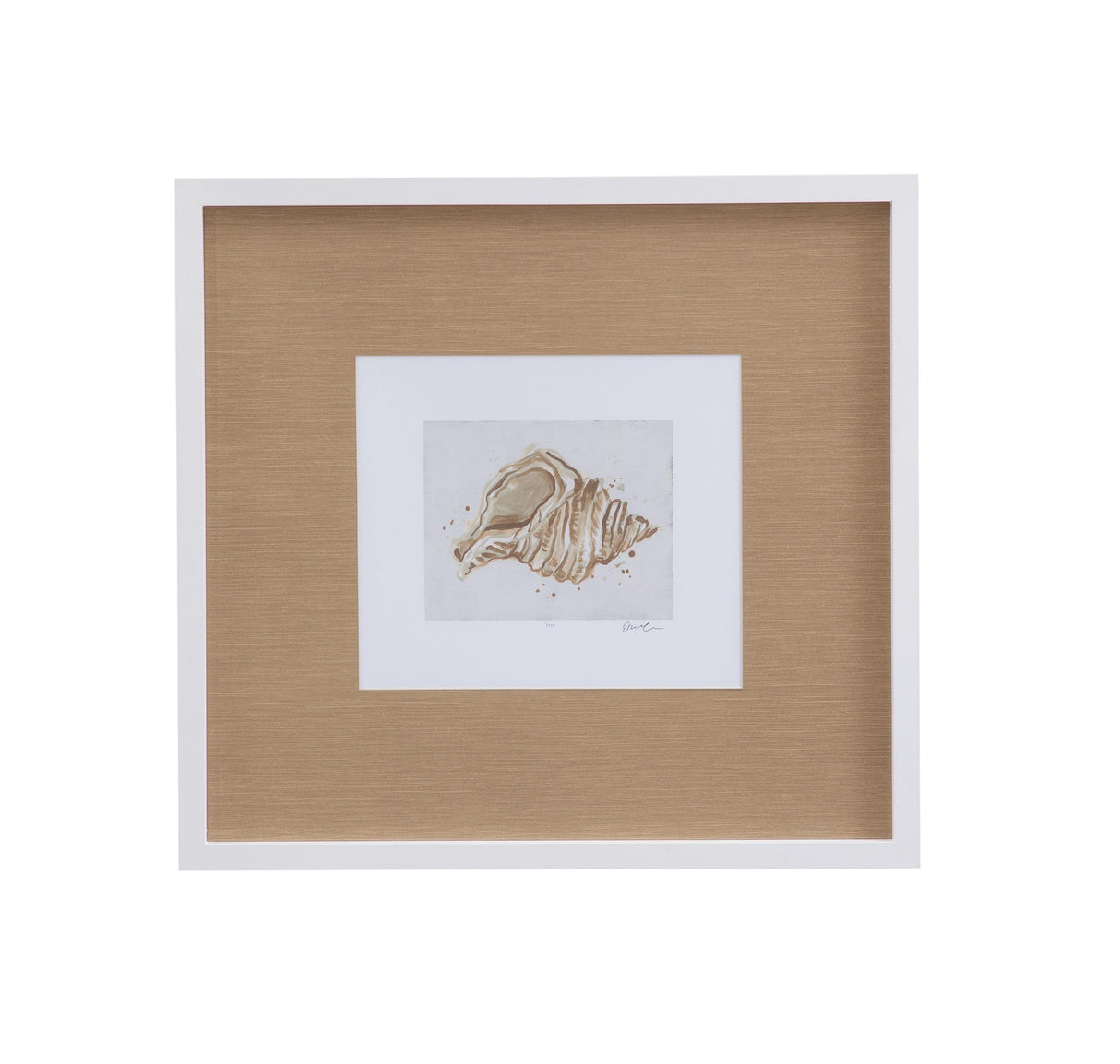 Bassett White Neutral Shell Fresco II Framed Print
