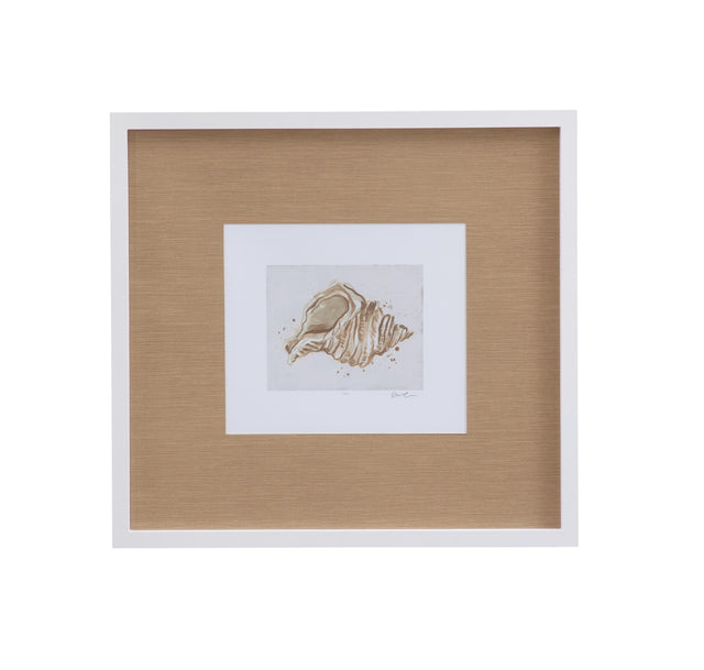 Bassett White Neutral Shell Fresco II Framed Print