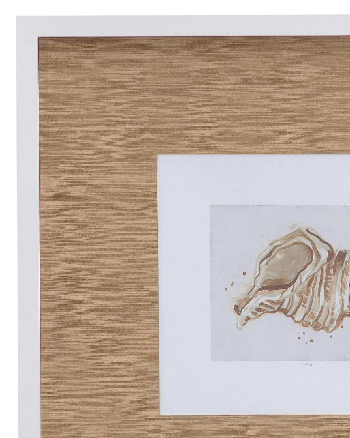 Bassett White Neutral Shell Fresco II Framed Print