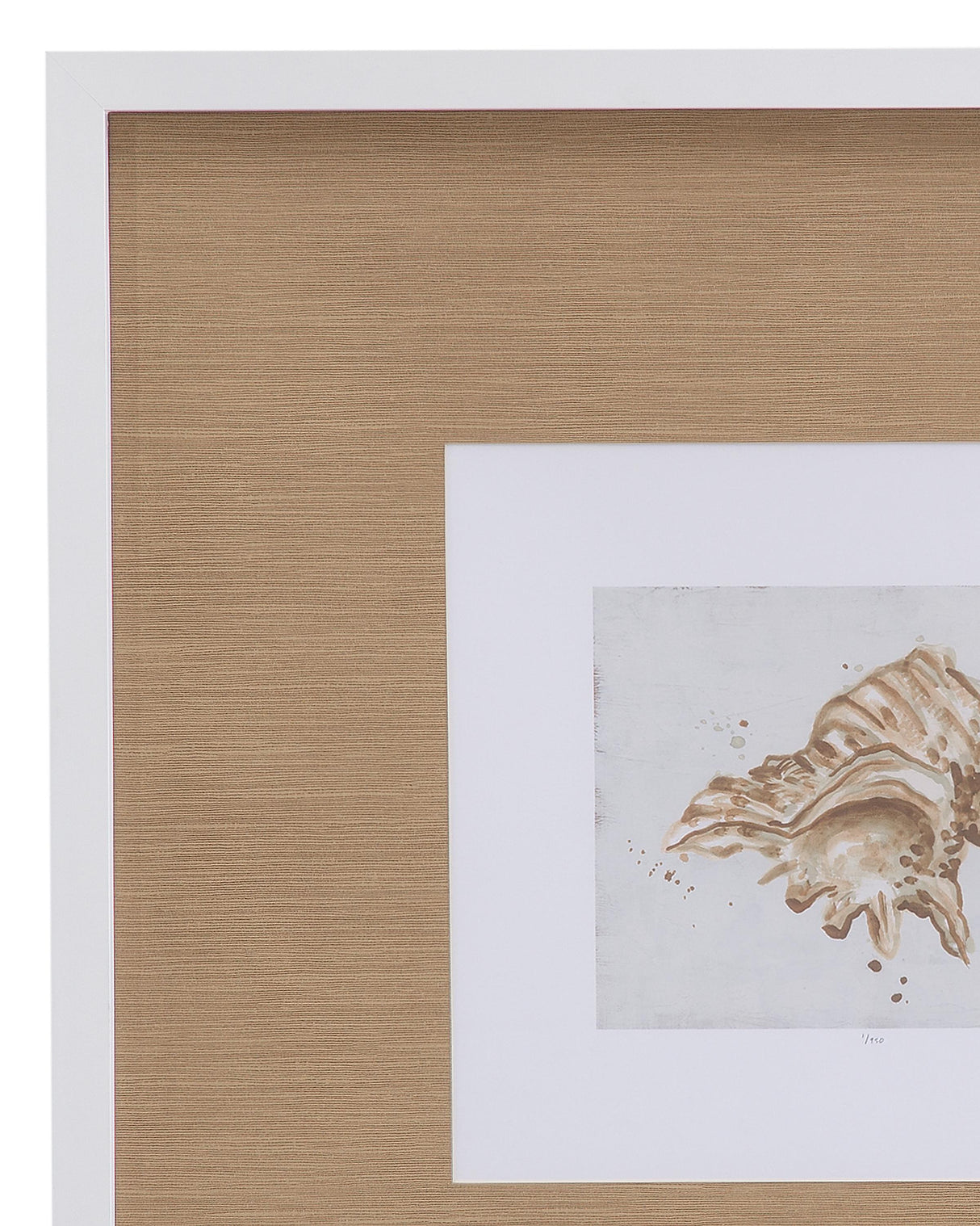 Bassett White Neutral Shell Fresco III Framed Print