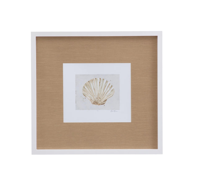Bassett White Neutral Shell Fresco IV Framed Print