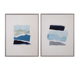 Bassett Blue Seaside Color Study Framed Print Set of 2