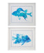 Bassett Blue Watercolor Fish Framed Print Set of 2