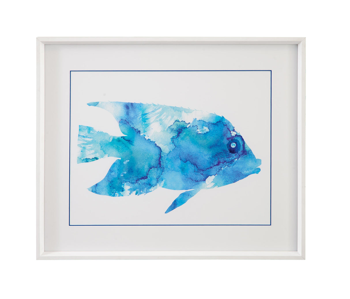 Bassett Blue Watercolor Fish II Framed Print