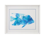 Bassett Blue Watercolor Fish II Framed Print