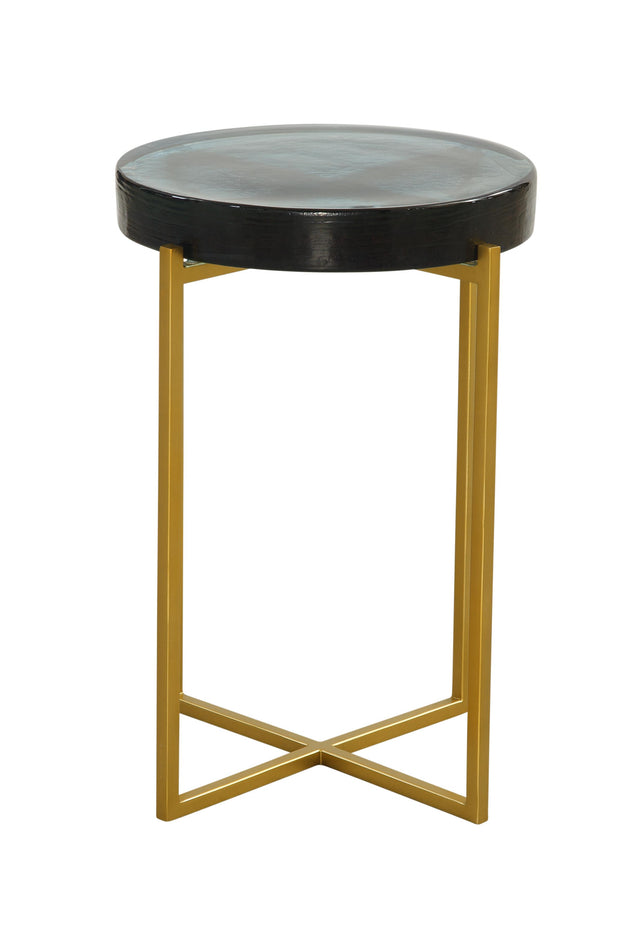 Bassett Gold Marilee Accent Table - Blue