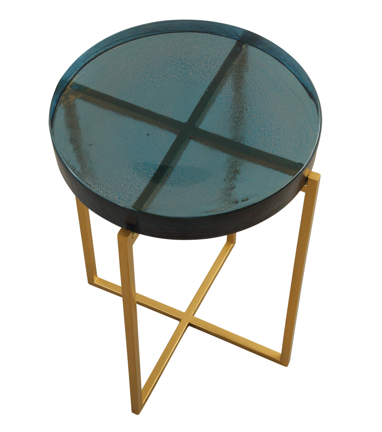 Bassett Gold Marilee Accent Table - Blue