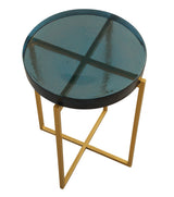 Bassett Gold Marilee Accent Table - Blue