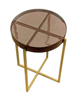 Bassett Gold Marilee Accent Table - Red