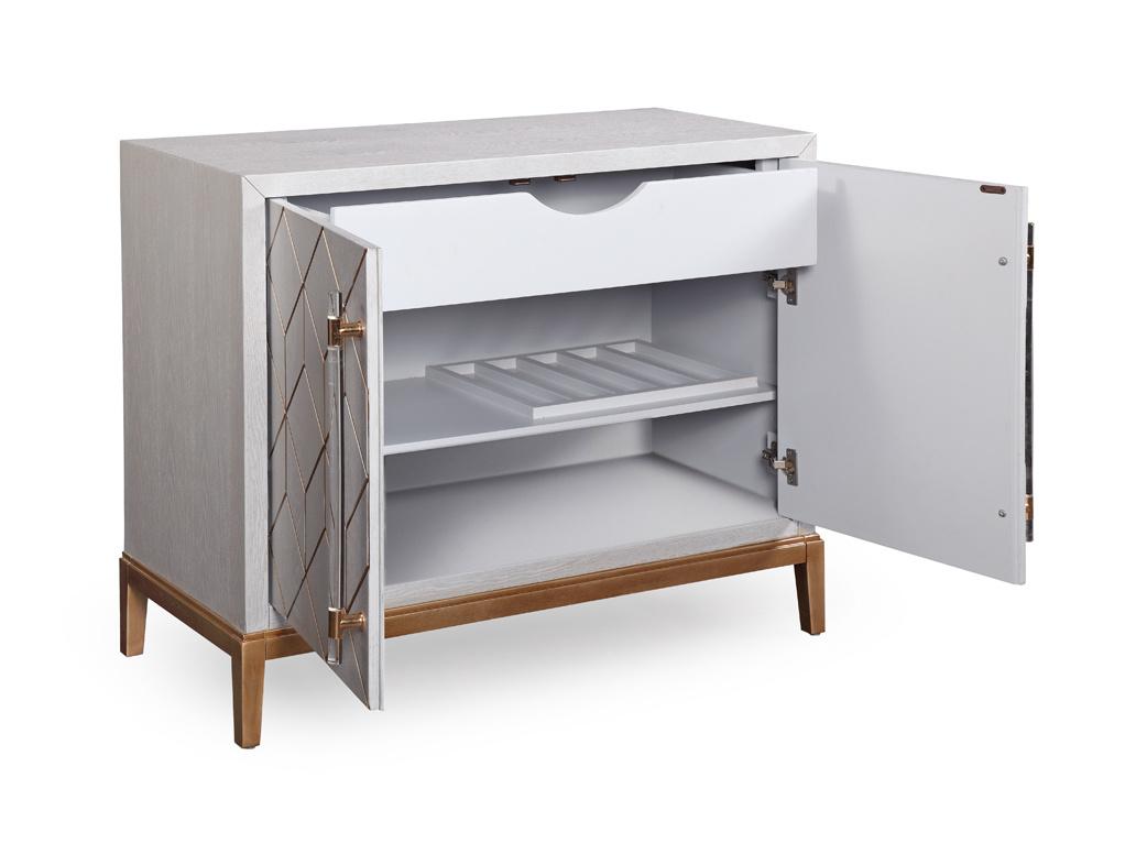 Bassett Gray Perrine Wood Bar Cabinet