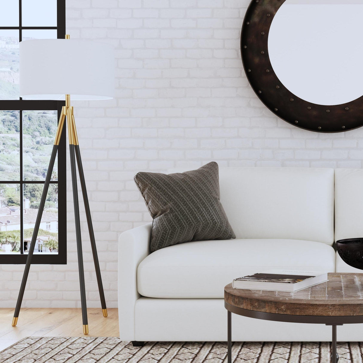 Bassett Black Rowe Floor Lamp