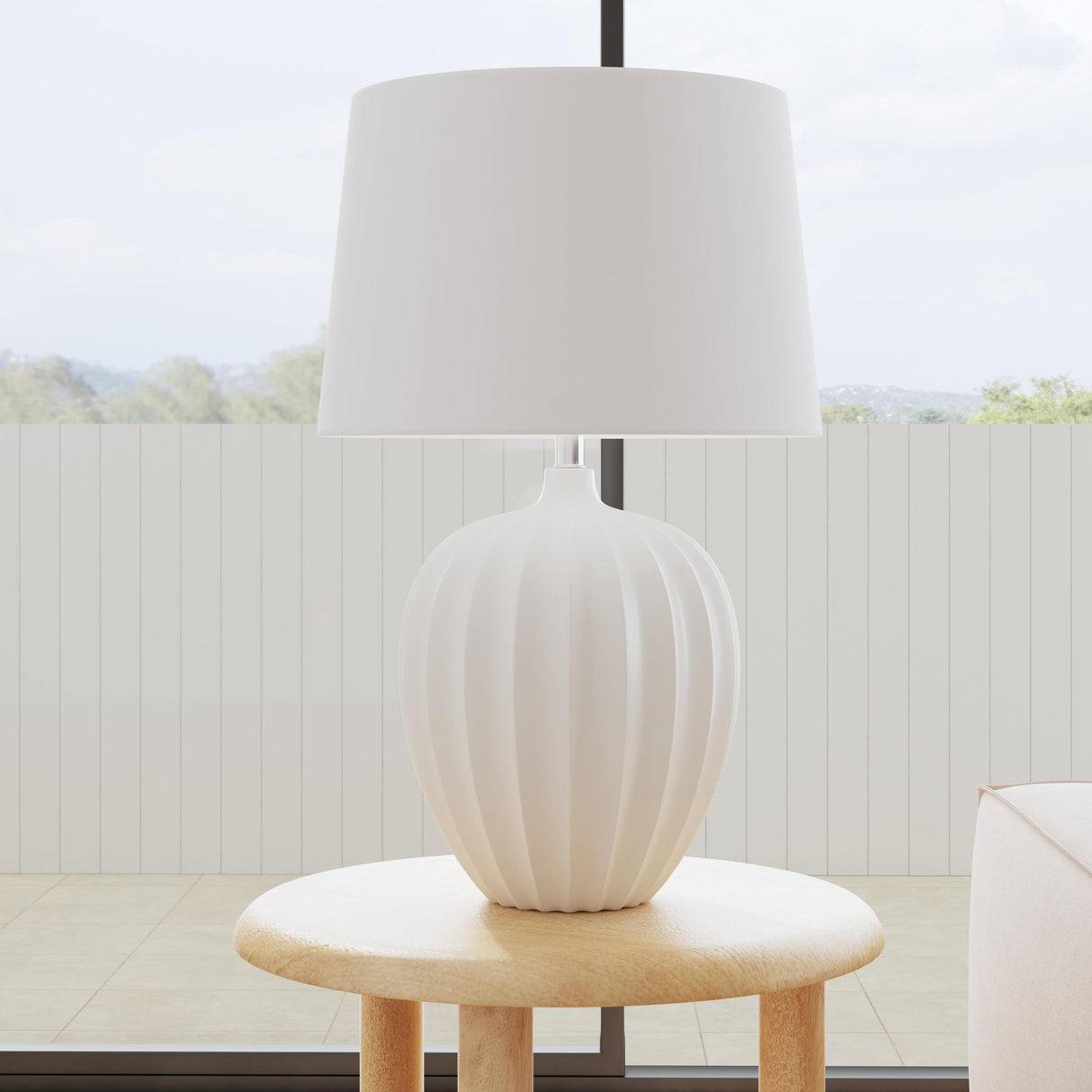 Bassett White Lotus White Table Lamp
