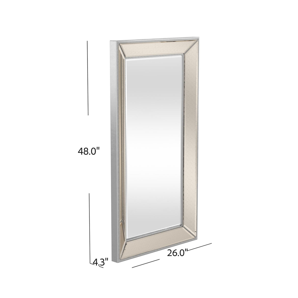 Bassett Silver Beaded Wall Mirror