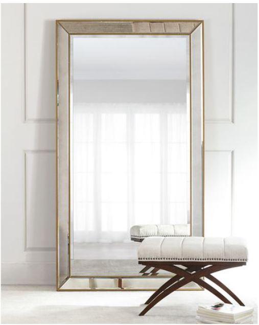 Bassett Gold Beaded Leaner Mirror - Gold