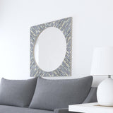 Bassett Blue Sunburst Bone Wall Mirror