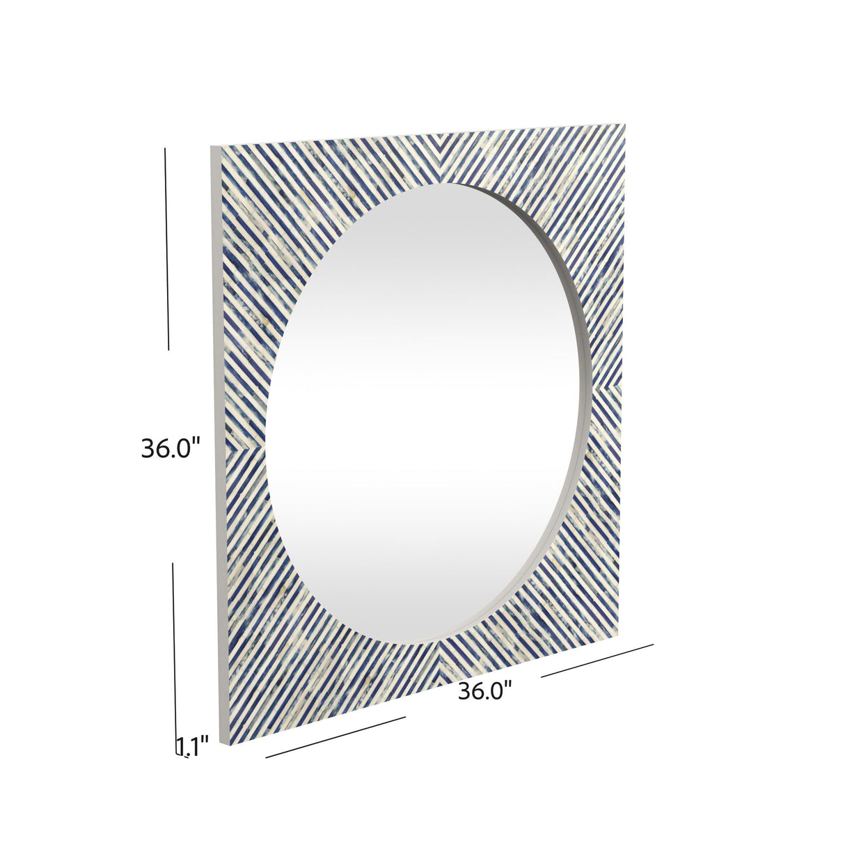 Bassett Blue Sunburst Bone Wall Mirror