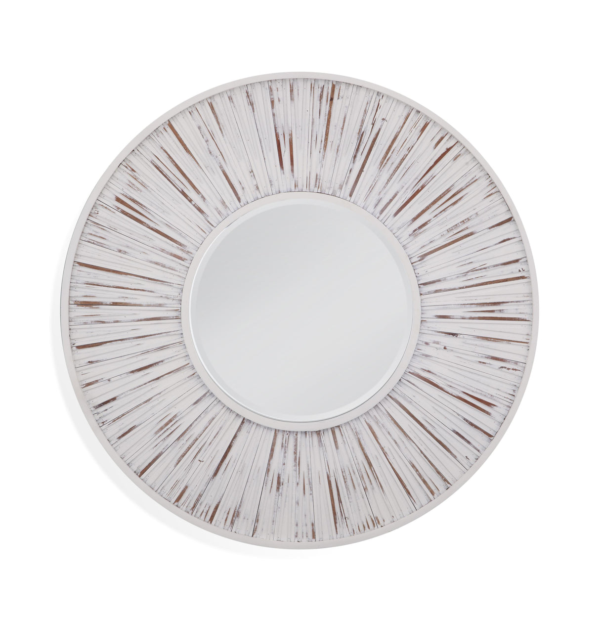 Bassett White Ojos Round Wall Mirror