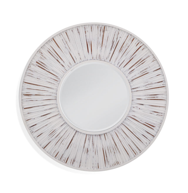 Bassett White Ojos Round Wall Mirror