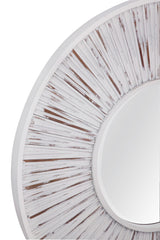 Bassett White Ojos Round Wall Mirror