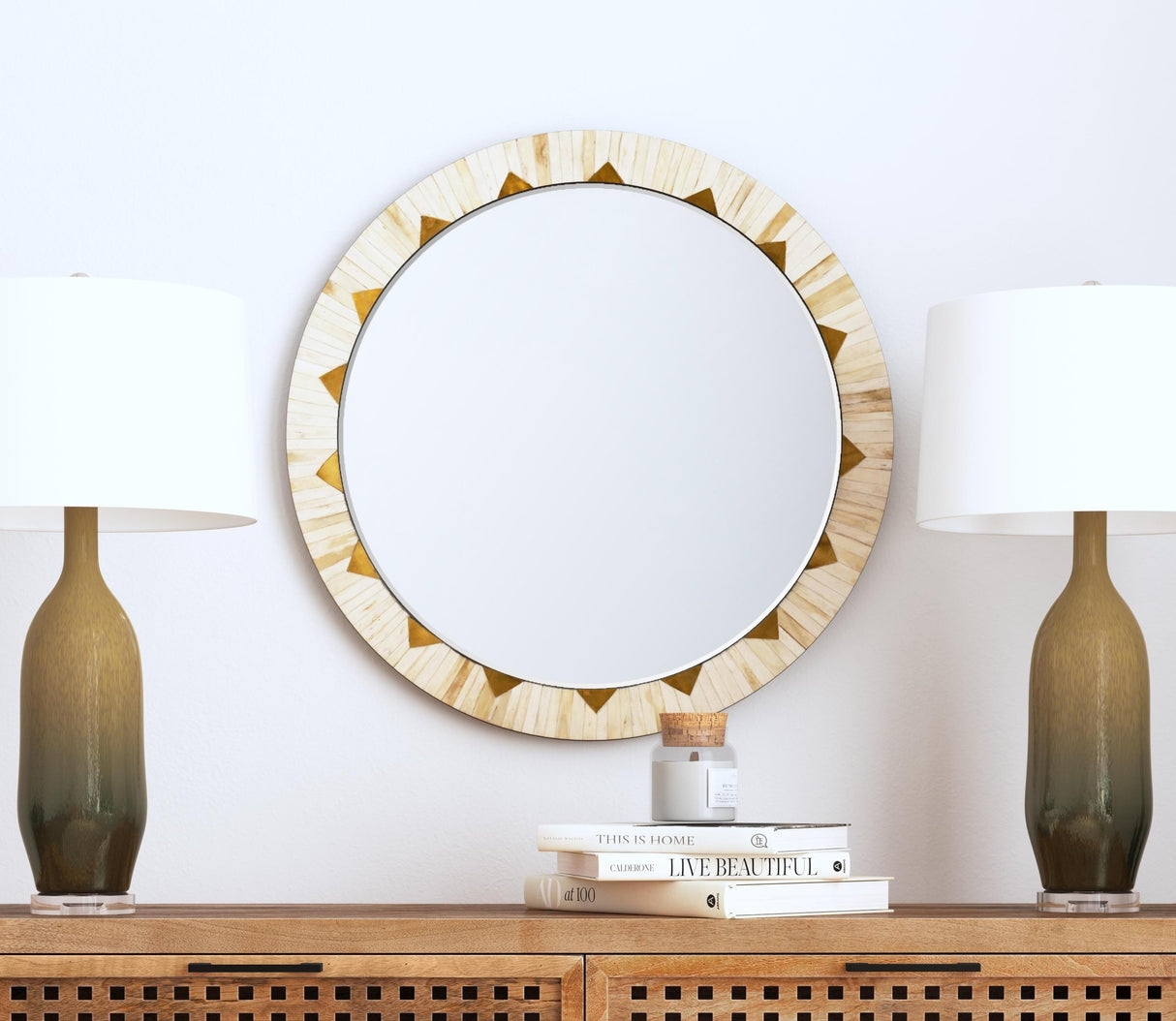Bassett White Global Wall Mirror