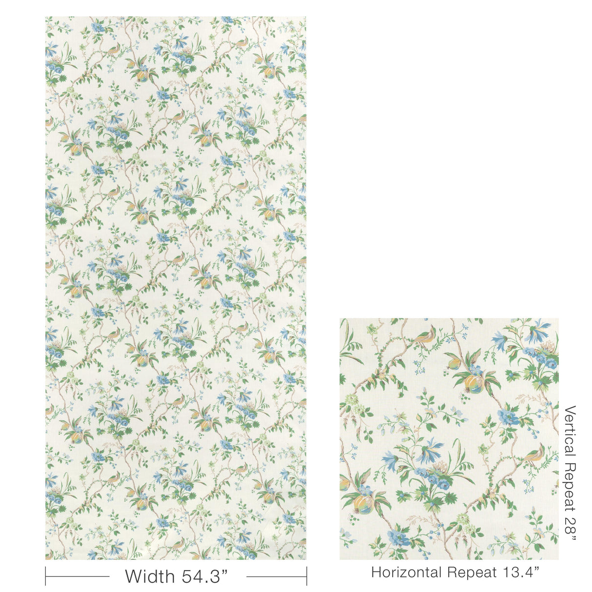 Brunschwig & Fils LOCKLIN PRINT LAGOON Fabric