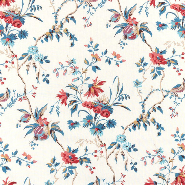 Brunschwig & Fils LOCKLIN PRINT RED/BLUE Fabric