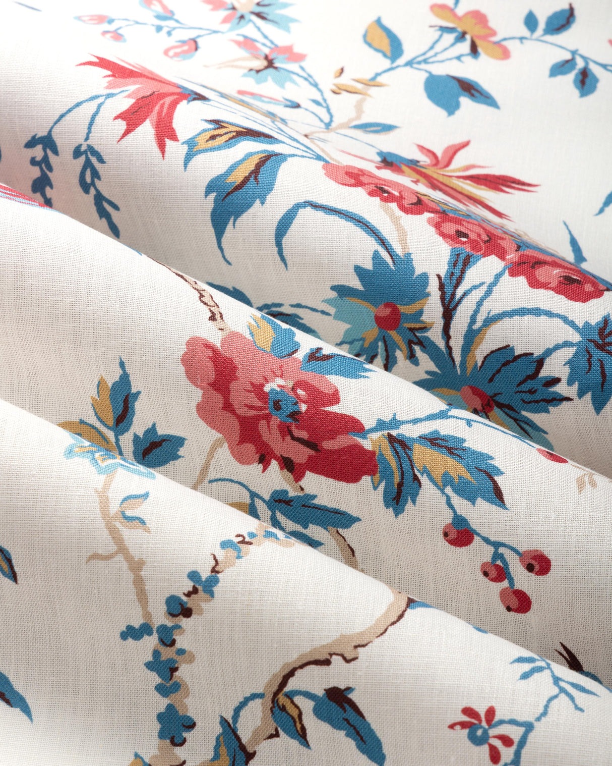 Brunschwig & Fils LOCKLIN PRINT RED/BLUE Fabric