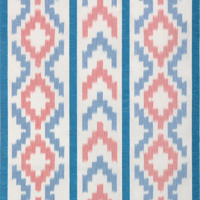 Brunschwig & Fils SARLAT WARP PRINT RED/BLUE Fabric