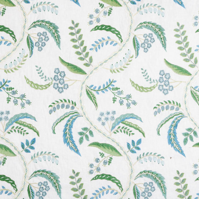 Brunschwig & Fils GENIVE EMB LAGOON Drapery Fabric