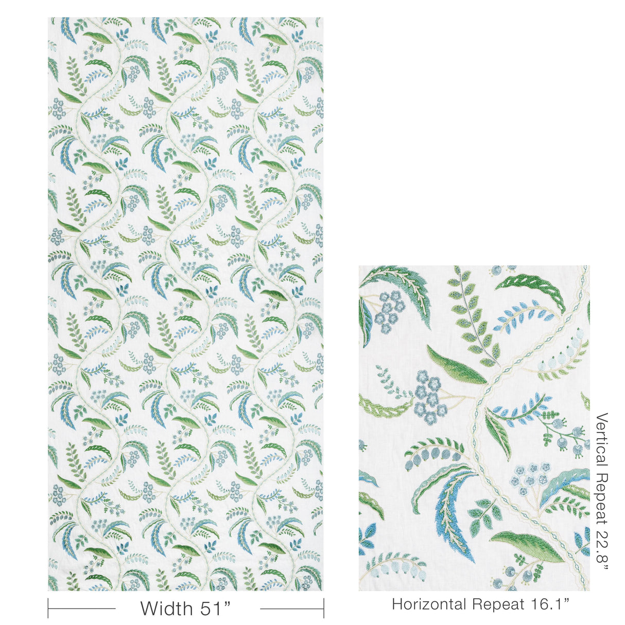 Brunschwig & Fils GENIVE EMB LAGOON Drapery Fabric