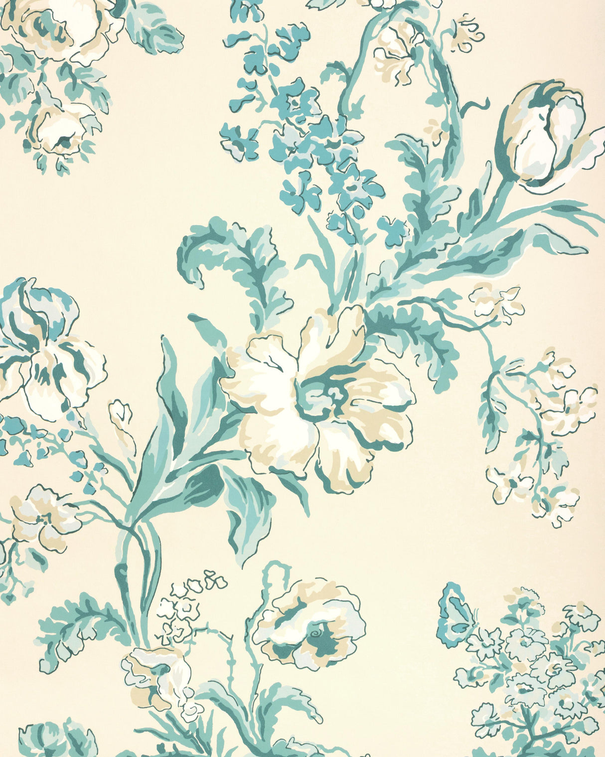 Brunschwig & Fils MAINTENON AQUA Wallpaper