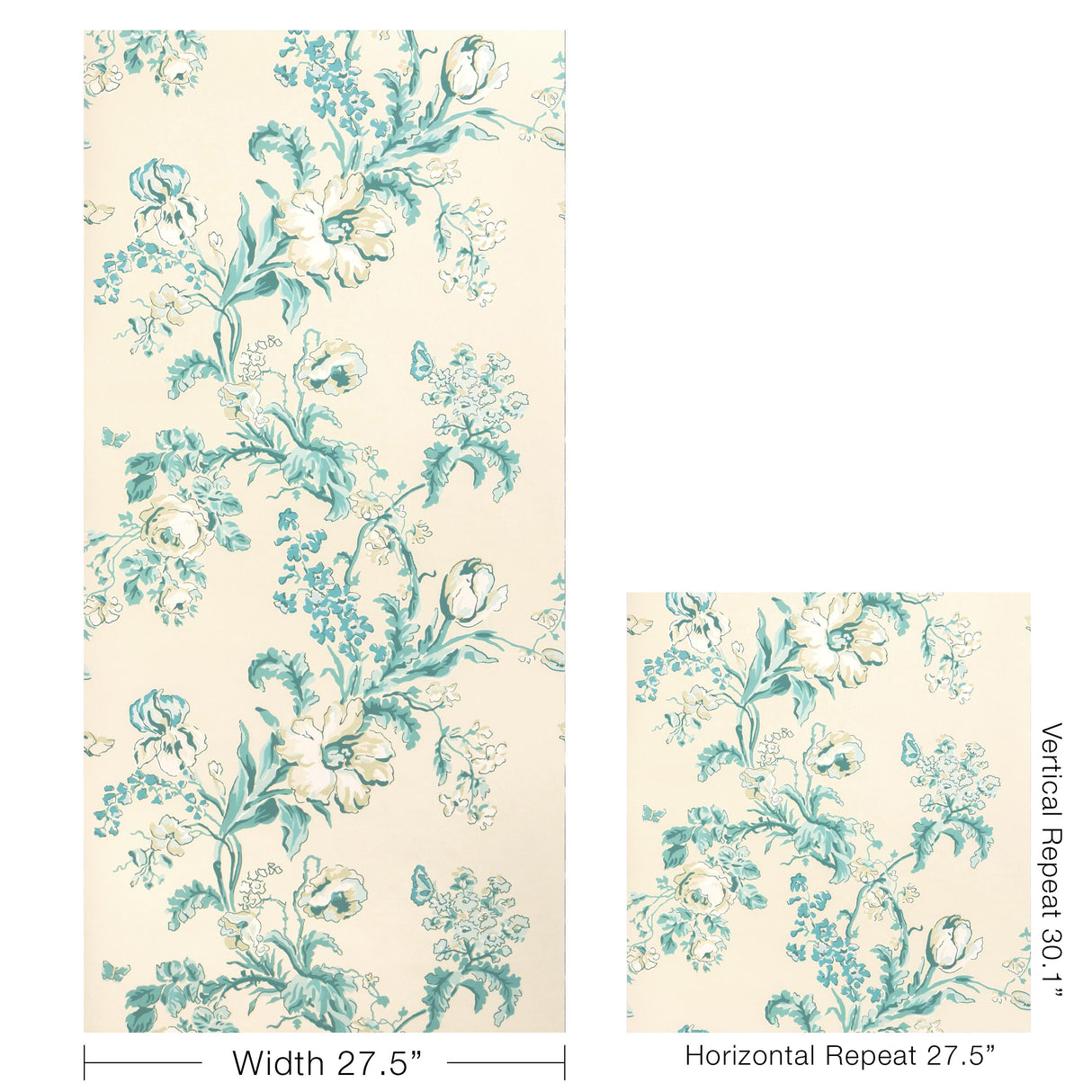 Brunschwig & Fils MAINTENON AQUA Wallpaper