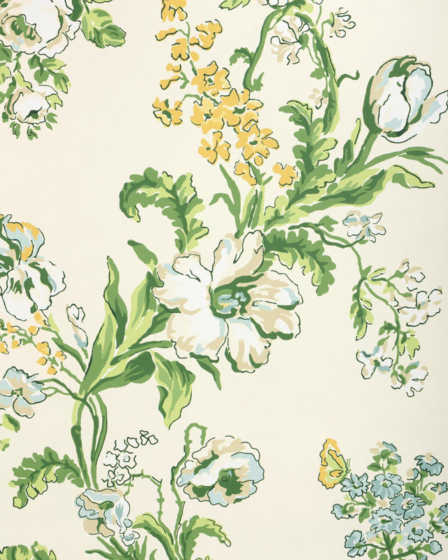Brunschwig & Fils MAINTENON VERT/SOLEIL Wallpaper