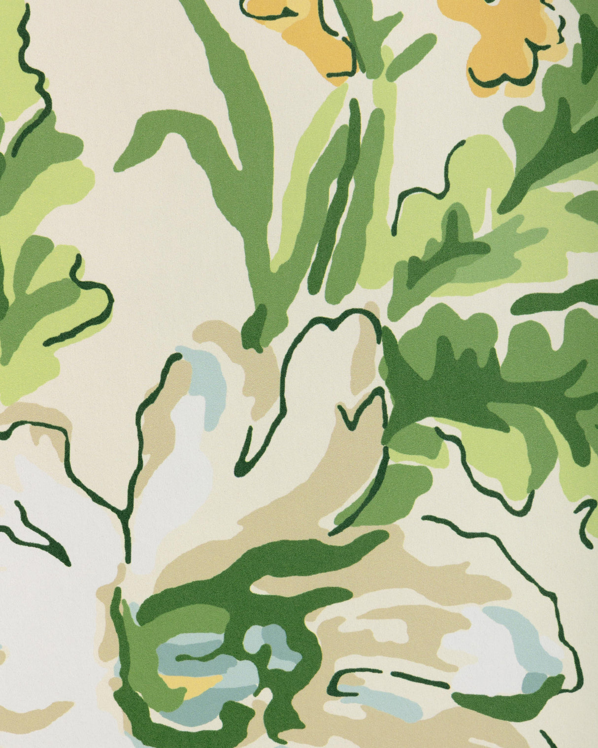 Brunschwig & Fils MAINTENON VERT/SOLEIL Wallpaper