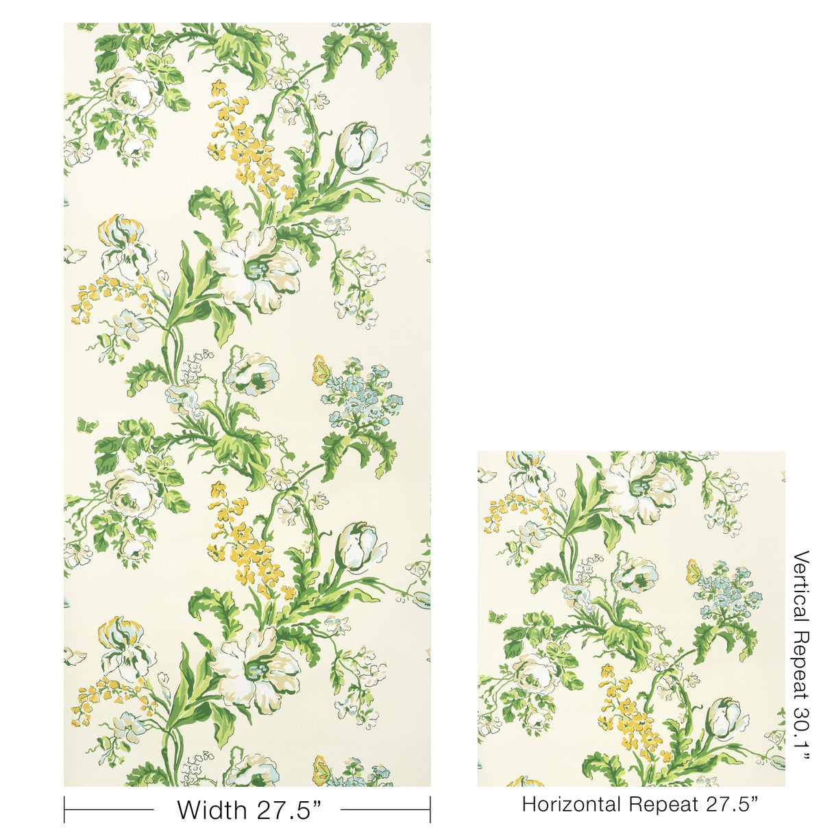 Brunschwig & Fils MAINTENON VERT/SOLEIL Wallpaper