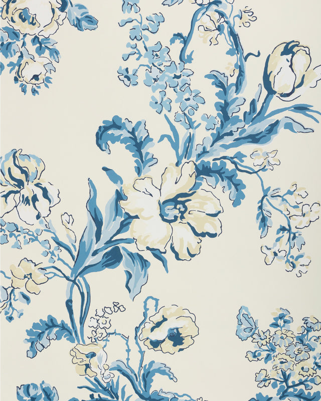 Brunschwig & Fils MAINTENON BLUE Wallpaper