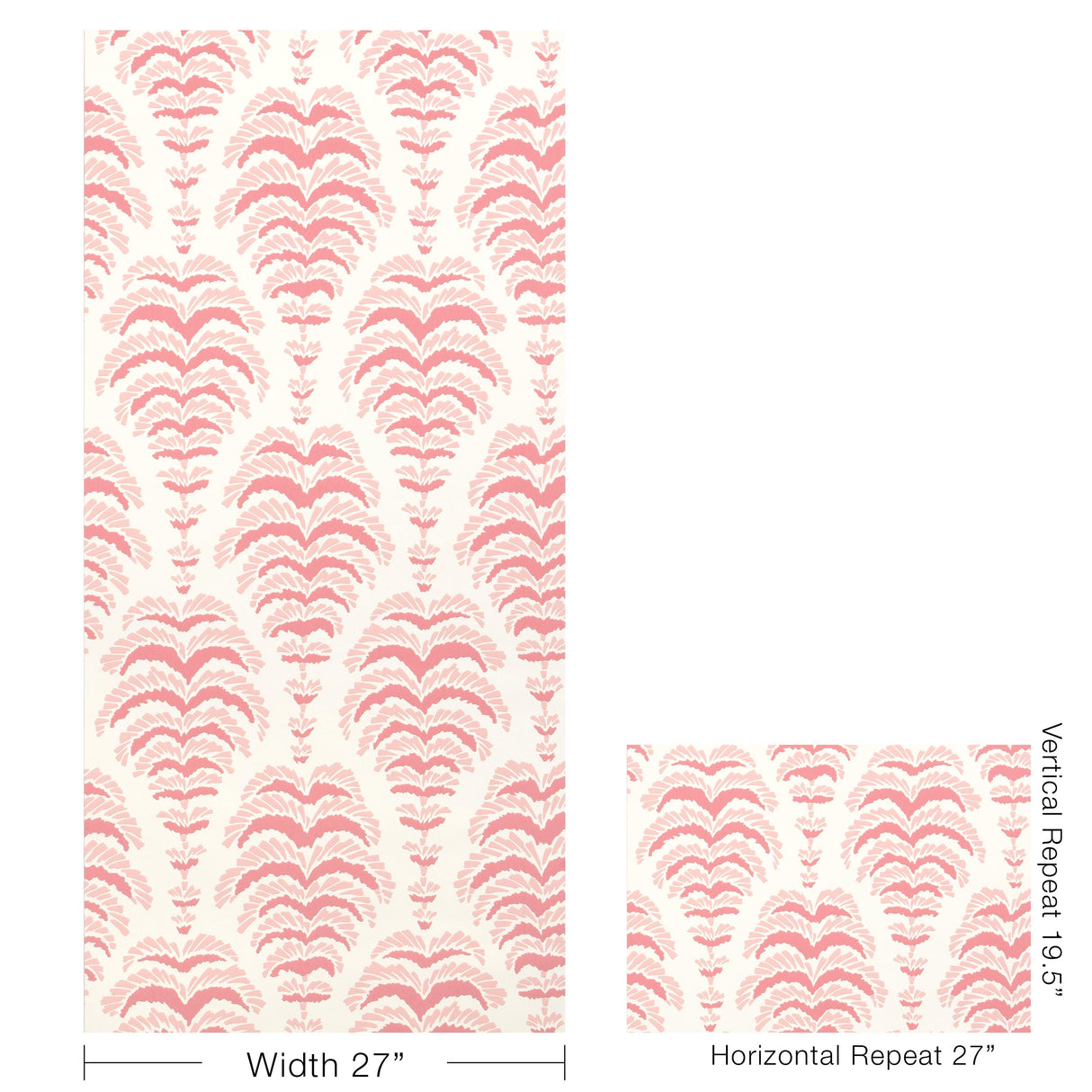 Brunschwig & Fils PONCHETTE PINK Wallpaper