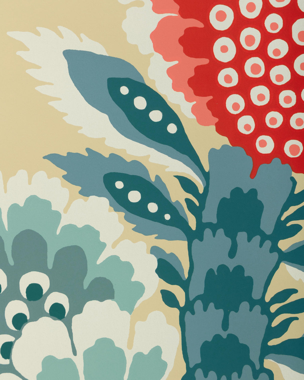 Brunschwig & Fils KUMALY RED/BLUE Wallpaper