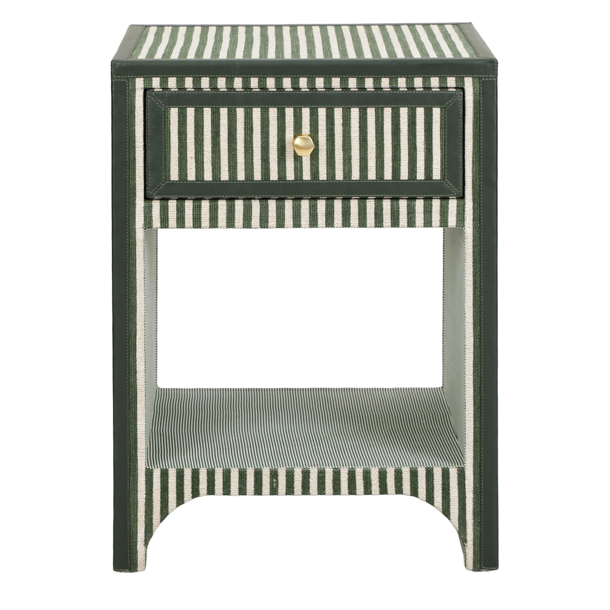 TOV Kora Green Cotton Jute Nightstand