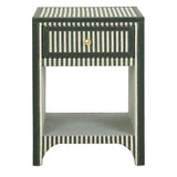 TOV Kora Green Cotton Jute Nightstand