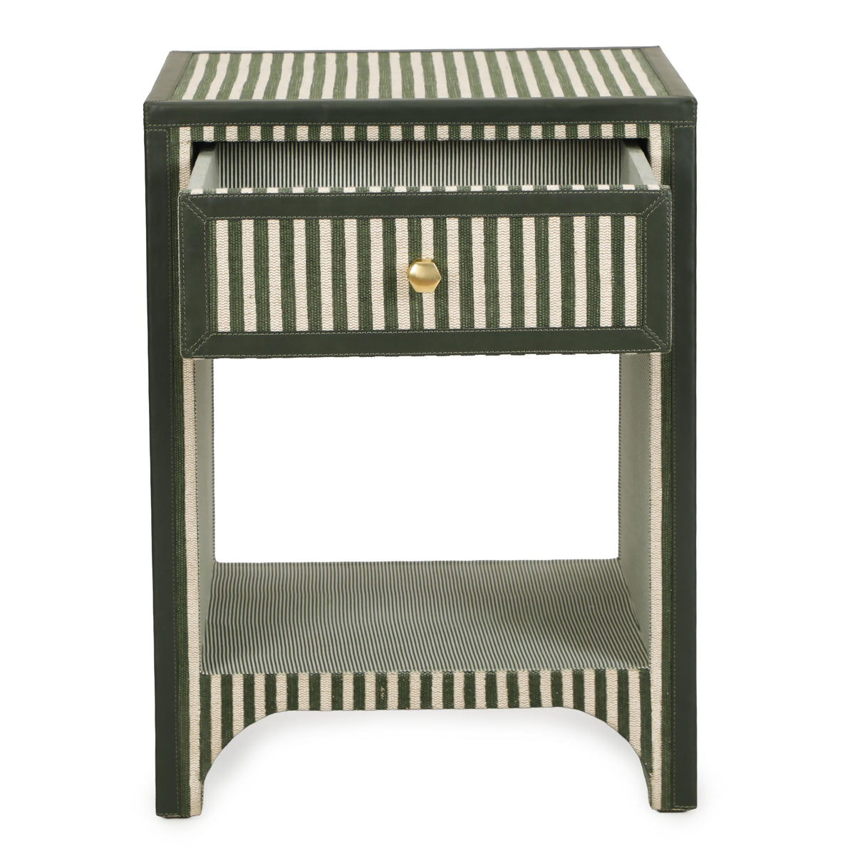 TOV Kora Green Cotton Jute Nightstand